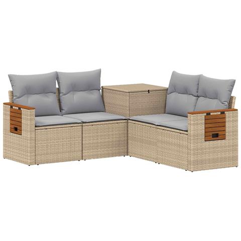 Set di divani 5 pz Beige e Grigio Chiaro - Foto 1