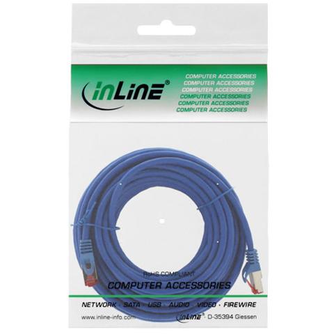 cavo patch per rete dati lan cat. 6, 2x rj45, doppia schermatura sftp (pimf) , halogenfree, colore blu, 10m - Foto 2