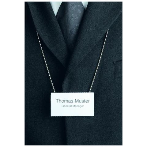 Catenella Per Portabadge Lunghezza 85 Cm. Argento Metallizzato 10 Pz - Foto 1