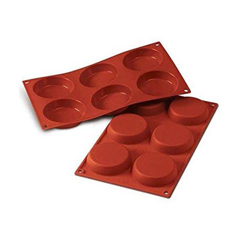 Stampo 6 Tortine 8x1,8cm Classic Silicone Terracotta - Foto 1
