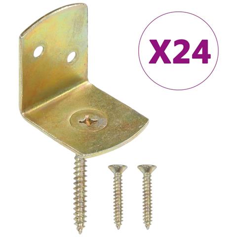 Staffe per Pannello di Recinzione 24 pz a L in Metallo Zincato - Foto 1