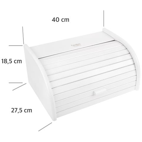 Porta-pane Legno Bianco | Moderno | 40 X 27,5 X 18,5 Cm | Contenitore Pane | Coperchio Scorrevole Avvolgibile | Apertura Frontale A Scomparsa | Faggio Naturale | Moderno Accessori Cucina - Foto 2