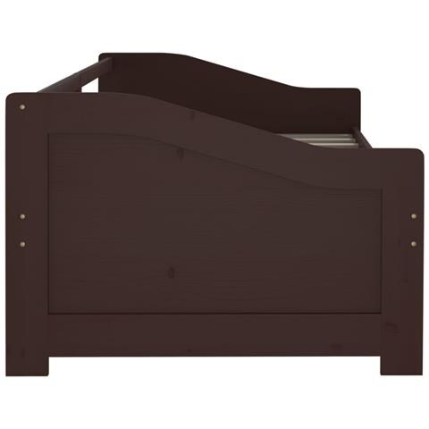 Divano Letto A 3 Posti Marrone Scuro Massello Di Pino 90x200cm - Foto 2