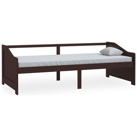 Divano Letto A 3 Posti Marrone Scuro Massello Di Pino 90x200cm - Foto 1