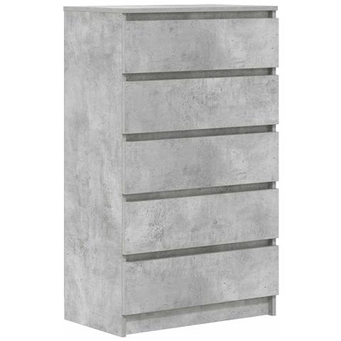 Cassettiera Grigio Cemento 60x36x103 Cm In Legno Multistrato - Foto 1