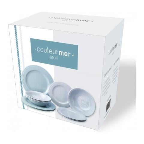 Stoviglie Realizzate In Melamina Colorata. Scatola Da 12 Pezzi Contenente: 4 Piatti Piatti Cm. 28, 4 Piatti Fondi Cm. 20, 4 Piatti Da Dessert Cm. 20 - Foto 2