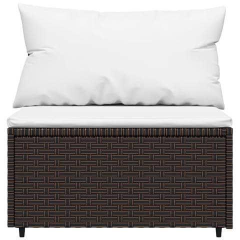 Set Mobili da Giardino 4 pz con Cuscini in Polyrattan Marrone - Foto 2