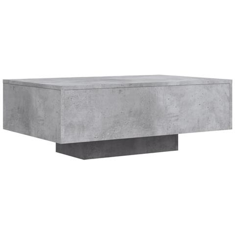 Tavolino Da Soggiorno Con Luci Led Grigio Cemento 85x55x31 Cm - Foto 3