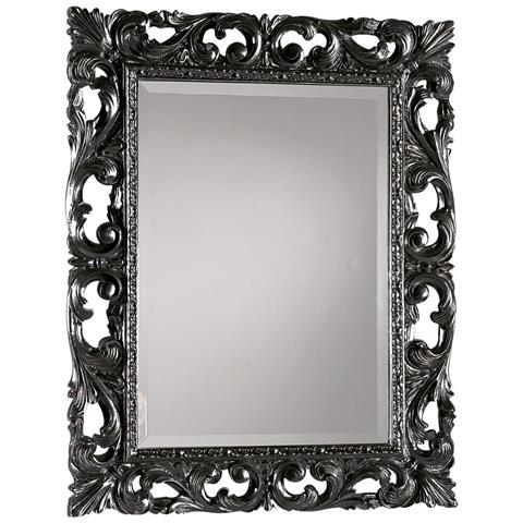 Specchiera Barocca Intagliata Nera Lucida L. 74 P. 3 H. 94 - Foto 1