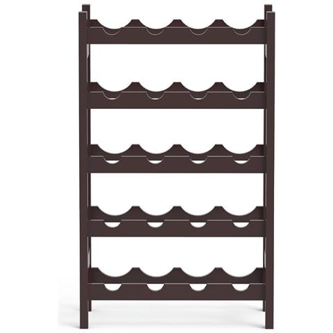 Cantinetta Portavino In Legno Bambã¹ Noce Con 20 Scomparti Bar Portabottiglie - Foto 2