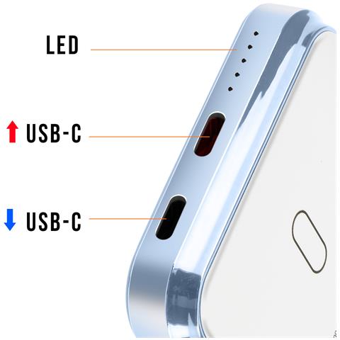 Batteria Da Viaggio Magsafe 5000mah 15w Compatta, Bianco - Foto 2