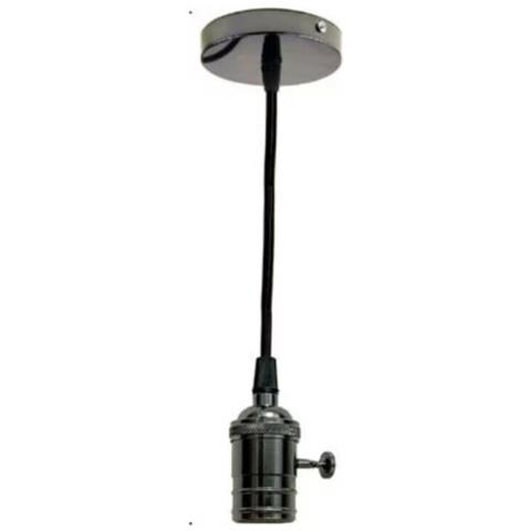 Portalampada Lampadario Sospensione Soffitto Pendente Vintage 2mt Nero Perla - Foto 1