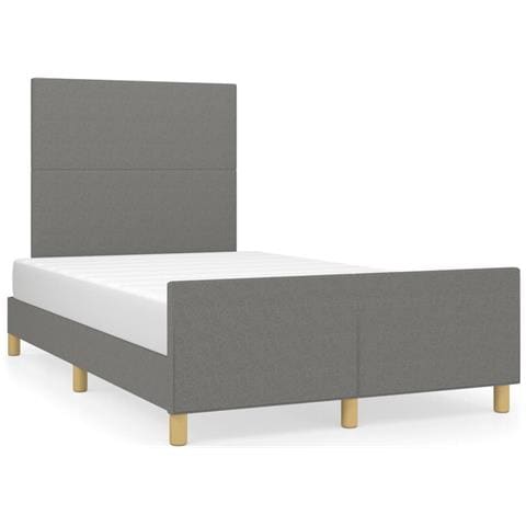 Giroletto Con Testiera Grigio Scuro 120x190 Cm In Tessuto - Foto 2