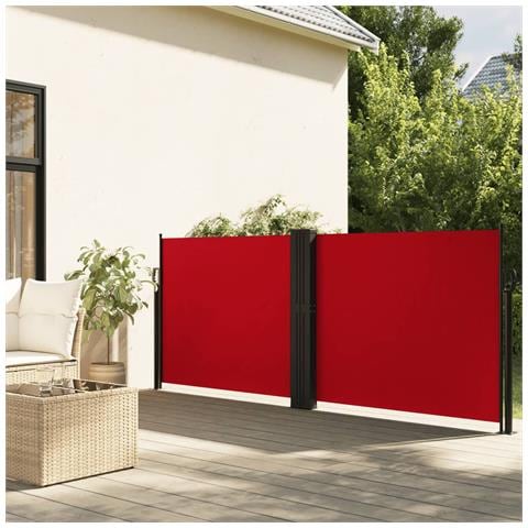 Tenda Da Sole Laterale Retrattile Rossa 100x1000 Cm - Foto 1