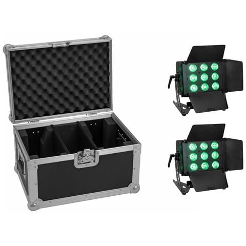 Set 2x Led Cls-9 Qcl Rgb /ww 9x7w + Case (20000984) - Foto 1
