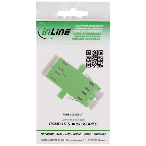 Adattatore in fibra ottica Duplex LC /LC SM ceramico verde con flangia - Foto 2