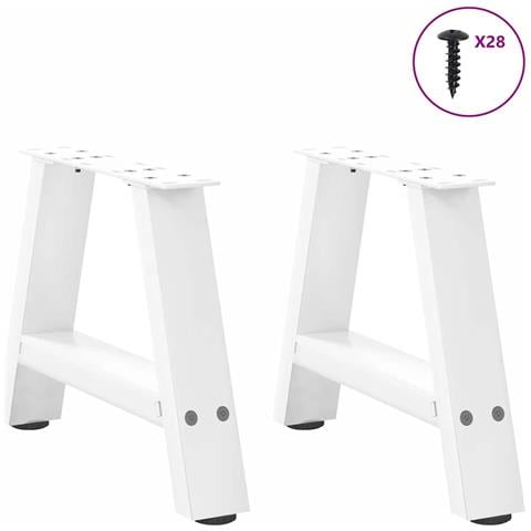 Gambe Tavolino Da Caffè A A 2 Pz Bianco 50x(30-31)cm In Acciaio - Foto 3