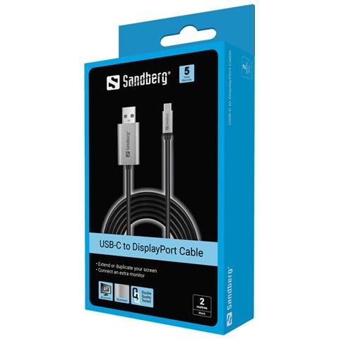 136-51 cavo e adattatore video 2 m USB tipo-C DisplayPort Nero, Grigio - Foto 3