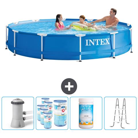 Piscina Fuori Terra - In Giro - 366x366x76 Cm - Blu - Include Accessori Coordinati Cb96 - Foto 1