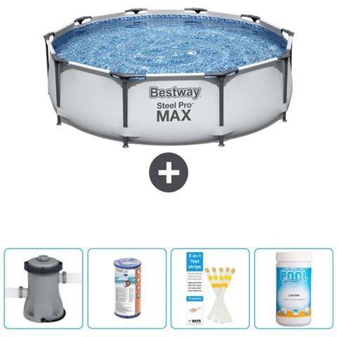 Piscina Fuori Terra - In Giro - 305x76 Cm - Grigio - Include Accessori Coordinati Cb49 - Foto 1