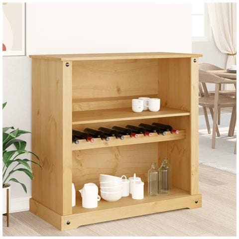 Cantinetta Per Vini Corona 107,5x51x105,5cm Legno Massello Pino - Foto 2