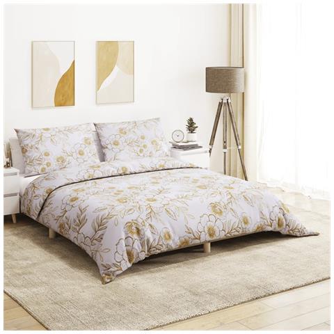 Lusso Casadino - Set Copripiumino Bianco E Marrone 200x200 Cm In Cotone - Foto 5