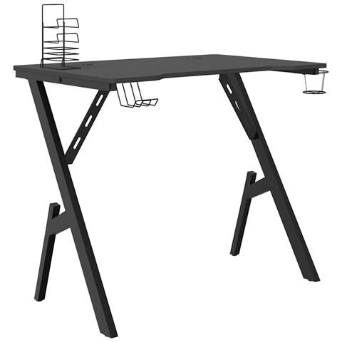 Lusso Casadino -  Scrivania Da Gaming Con Gambe A Y Nera 90x60x75 Cm - Foto 1