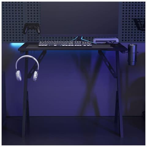 Lusso Casadino -  Scrivania Da Gaming Con Gambe A Y Nera 90x60x75 Cm - Foto 8