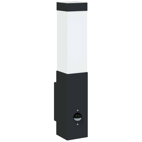 Luce da Parete Esterno con Sensore Nera Acciaio Inossidabile IP44 - Foto 1