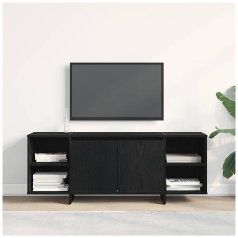Supporto TV - Rovere Nero - 120x30x40.5 cm - Realizzato in Legno Ingegnerizzato - Foto 2