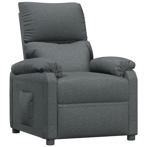 Poltrona Reclinabile in Tessuto Grigio Scuro - Foto 1