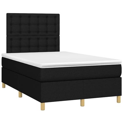 Giroletto a Molle con Materasso Nero 120x190 cm in Tessuto - Foto 1