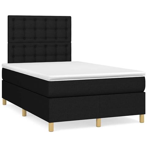 Giroletto a Molle con Materasso Nero 120x190 cm in Tessuto - Foto 2