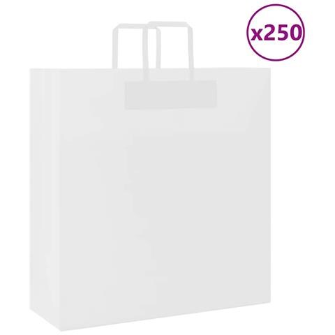 Sacchetti di Carta 250 pz con Manici Bianchi 45x17x48 cm - Foto 1