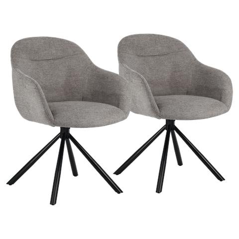 Set Di 2 Sedie In Tessuto Grigio Saffi - Foto 1