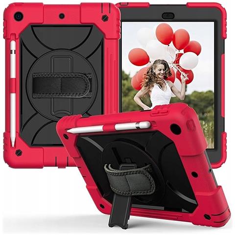Custodia Per Ipad 9/8/7 10.2"" Con Supporto E Tracolla Rossa - Foto 1