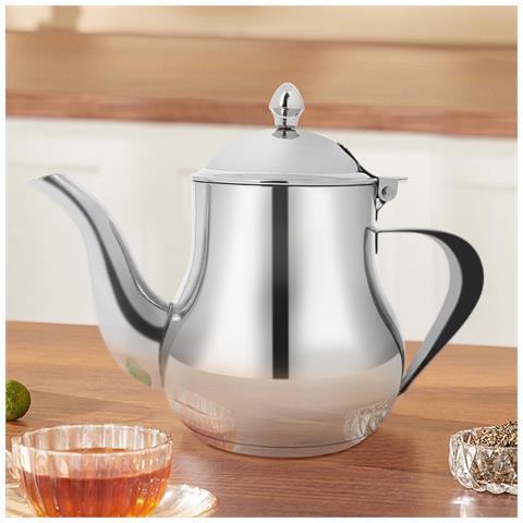 Teiera In Acciaio Inossidabile Con Beccuccio Versatore Preciso E Coperchio, Argento - Foto 2