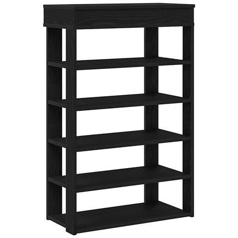 Scarpiera Nera 60x30x98 cm in Legno Multistrato - Foto 1