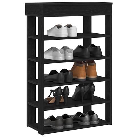 Scarpiera Nera 60x30x98 cm in Legno Multistrato - Foto 2