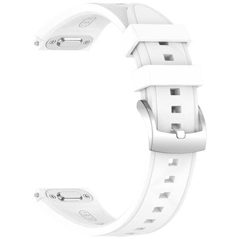 Cinturino In Silicone Con Texture Cristallo Di Ghiaccio, Pulsante A Pressione, Fibbia In Acciaio, 18 Mm, Universale, Compatibile Con Huawei 41/42 Mm White - Foto 1
