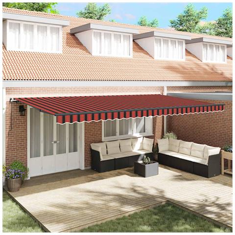 Tenda Retrattile arancione e marrone 600 × 350 cm Tessuto - Foto 2