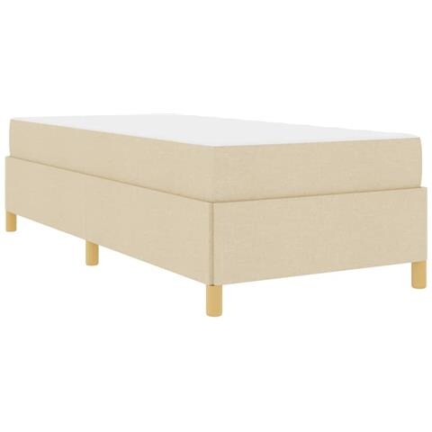 Letto a molle Crema e Marrone e Bianco 80 x 200 cm Tessuto - Foto 1