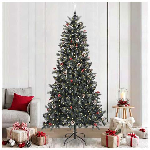 Albero di Natale artificiale con 300 LED Verde 240 cm - Foto 2