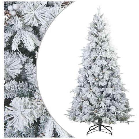Albero di Natale Artificiale Snodato Foderato di Neve Bianco - Foto 1