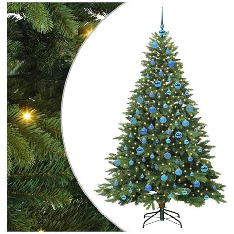 Albero di Natale artificiale con 300 LED Verde 180 cm PE e PVC - Foto 1