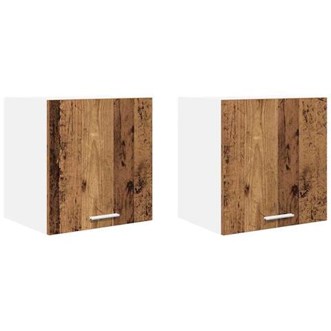 Armadio pensile con porta Riga 2 pcs Legno Antico e Bianco - Foto 1