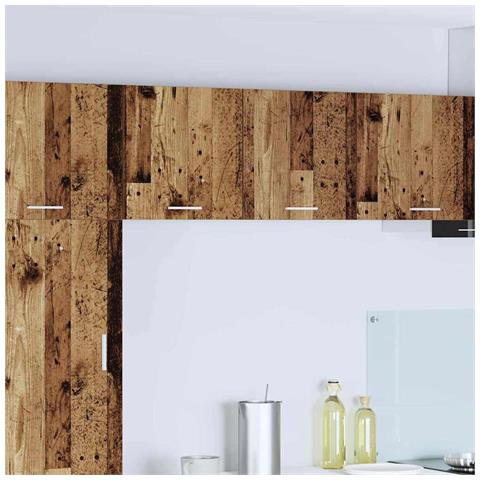 Armadio pensile con porta Riga 2 pcs Legno Antico e Bianco - Foto 2