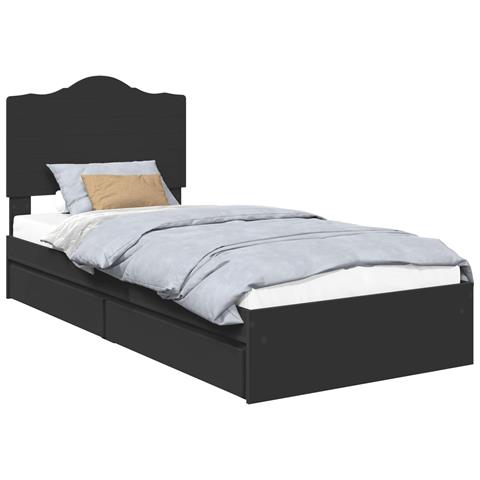 Letto con Contenitore Nero 100 x 200 cm Legno multistrato - Foto 1