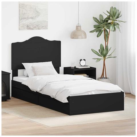 Letto con Contenitore Nero 100 x 200 cm Legno multistrato - Foto 2