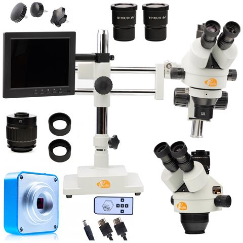 Mikroscopio Stereoscopico Trinoculare Jupiter Pro Msjp-t-sdms1 - Zoom 7x-45x, Display 8"", Illuminatore 56xled, Camera Scorpius - Foto 1